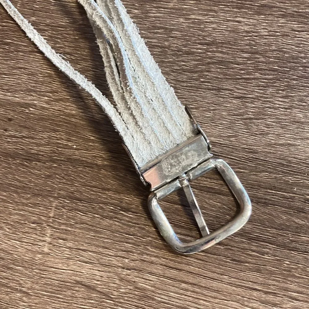 Vintage Women’s Medium Western Belt White & Silver